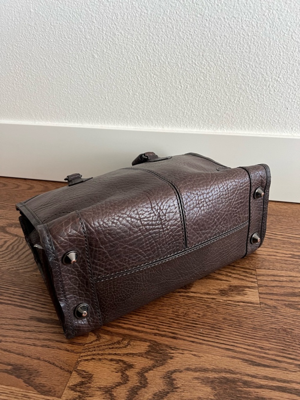 Reed Krakoff Dark Brown Embossed Leather Satchel - Picture 7 of 16